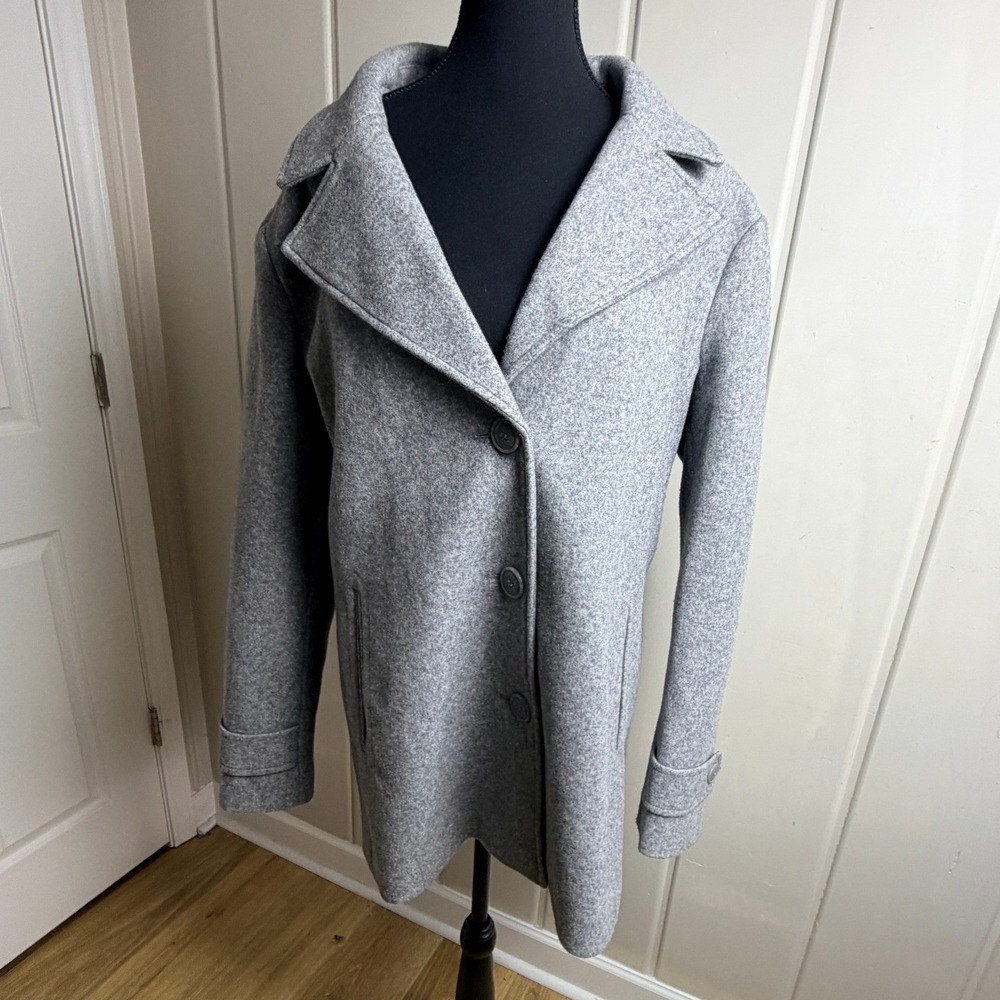 Kenneth Cole New York Mens XXL Gray Button Front Peacoat Jacket Coat - Picture 8 of 8